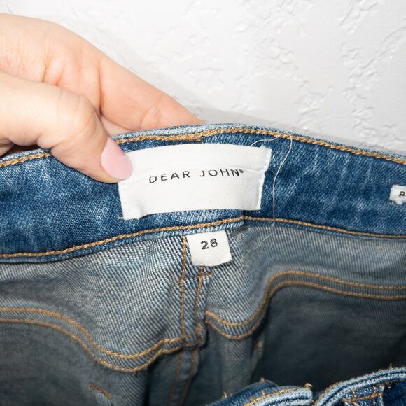 Dear John‎ Blue Blaire Raw Hem Straight Leg Jeans Size 28 - Picture 7 of 8